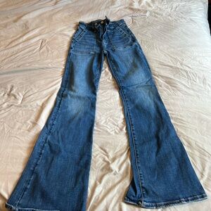 American Eagle Blue Flare Wide Leg Jeans